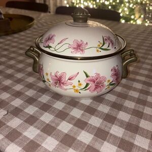 Floral Ceramic Soup Tureen with Lid